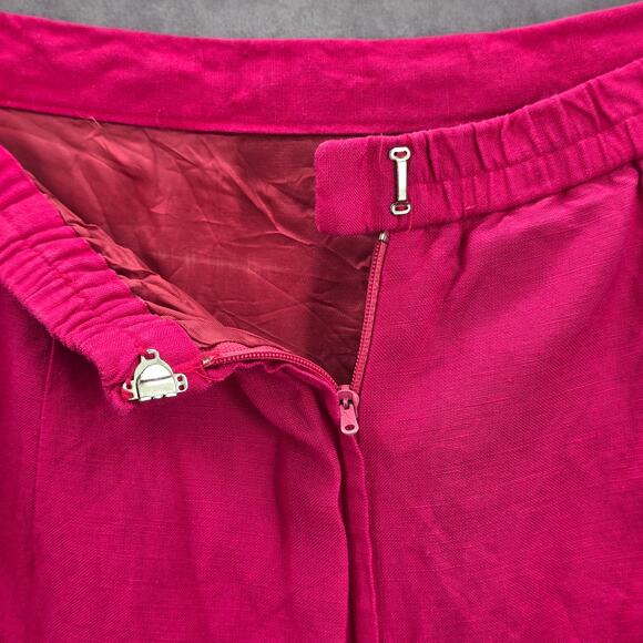 Donna Morgan Pink Pencil Knee Length Linen Boho Vintage Whimsy Skirt M Medium 10 - Picture 6 of 7